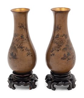 A Pair of 'Bodiless' Lacquer Vases