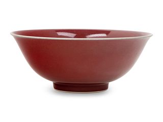 A Copper Red Glazed Porcelain Flaring Bowl