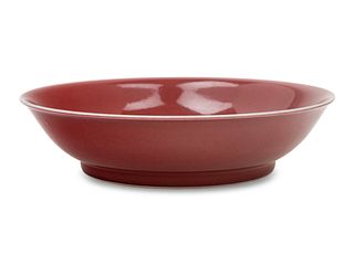 A Copper Red Glazed Porcelain Dish