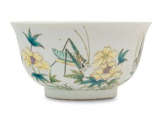 A Famille Rose Porcelain 'Flower and Insects' Bowl