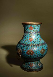 A Cloisonné Enamel Hu Vase