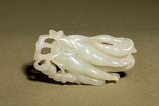 A White Jade Carving of a Finger Citron