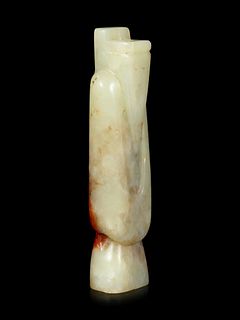 A Yellow and Russet Jade Figure of a Man