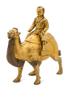 A Gilt Bronze Figure of Equestrian