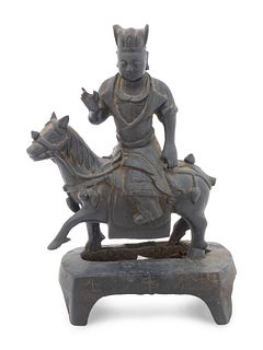 A Bronze Figure of a Horse-Mounted Warrior