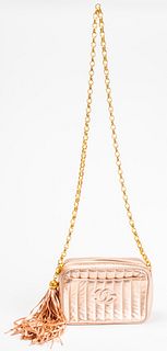 Chanel Pink Metallic Leather Handbag