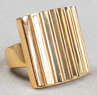 Mid-Century Modern Italian 18K Yellow Gold Ring