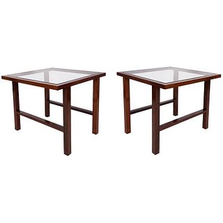 Branco & Preto Brazilian Modern Side Tables, Pair