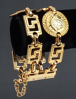 Versace Greek Key & Medusa Gold-Tone Bracelet