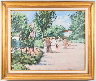 Frederick McDuff "Summer Stroll" Oil on Canvas
