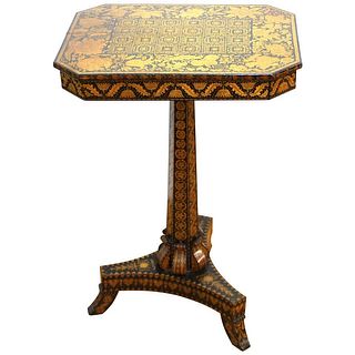 English Regency Period Penwork Occasional Table