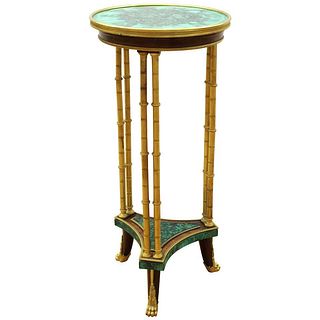 Louis XVI Style Malachite Gueridon Table