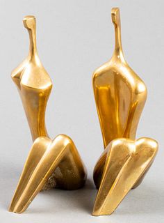 Itzik Benshalom "Couple" Bronze Sculptures, Pair