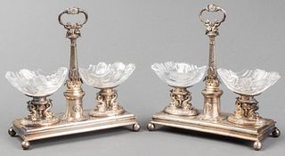 Rococo Style Candy Dish Stands, Pair