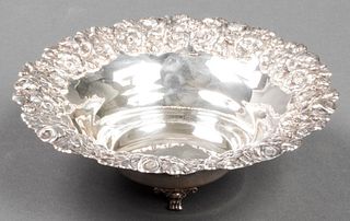 Hazorfim Judaica Silver Bowl with Floral Repousse