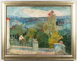 Johannes Schiefer "View from Balcony" Oil