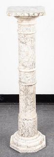 Veined Marble Display Column Pedestal
