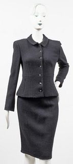Chanel Black Wool Skirt Suit