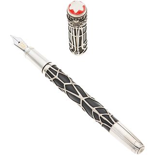 MONTBLANC HERITAGE ROUGE ET NOIR SPIDER METAMORPHOSIS LIMITED EDITION FOUNTAIN PEN IN METAL, .925 SILVER AND 18K WHITE GOLD