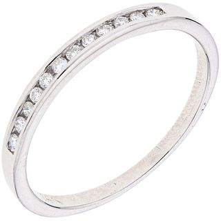 HALF ETERNITY RING WITH DIAMONDS IN 14K WHITE GOLD 12 Brilliant cut diamonds ~0.12 ct Weight: 1.5 g. Size: 7 ½