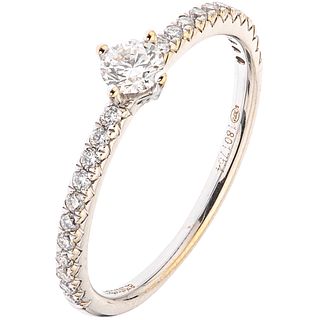 RING WITH DIAMONDS IN 18K WHITE GOLD, ARISTOCRAZY 23 Brilliant cut diamonds ~0.29 ct. Weight: 1.4 g. Size: 5