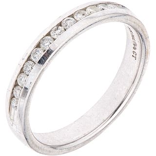 HALF ETERNITY RING WITH DIAMONDS IN 14K WHITE GOLD 12 Brilliant cut diamonds ~0.25 ct. Weight: 3.2 g. Size: 7