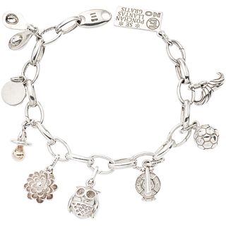 MATILDA BRACELET AND CHARMS IN .925 SILVER AND VERMEIL, TANE, MÉXICO MI AMOR COLLECTION Weight: 68.2 g