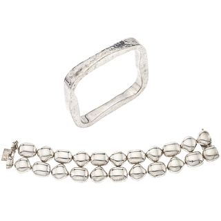 TWO BRACELETS IN .925 SILVER, TANE Weight: 193.7 g