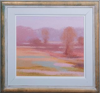 George Thurmond (1949-, Mississippi), "Edge of the Marsh," 1987, oil on canvas, presented in a wood frame, H.- 21 1/2 in., W.- 24 3/4 in., Framed H.- 