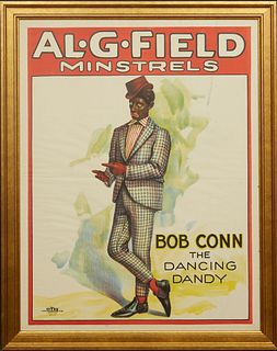 Al G. Field Minstrels Poster, early 20th c., for Bob Conn, The Dancing Dandy, early 20th c., lithographed by the Otis Lithograph Co., Cleveland, Ohio,