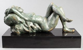 "Siesta" Modern Reclining Female Nude Sculpture