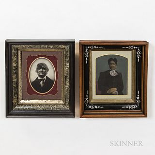 Two Framed Tinted Tintypes of Black Americans,19th century