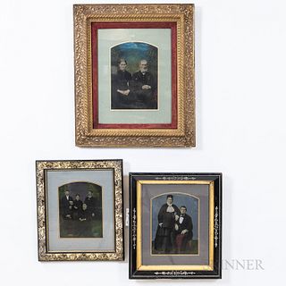Three Framed Tintype Family Portraits