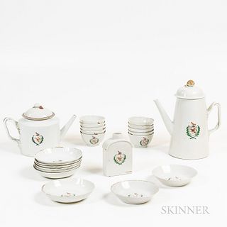 Group of Chinese Export Armorial Porcelain Tableware