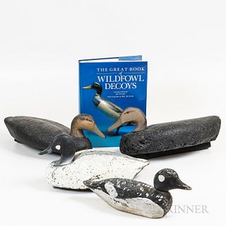 Four Wooden Paint-decorated Duck Decoys