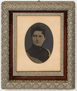 Framed Tinted Tintype of Mrs. Frances Cleveland