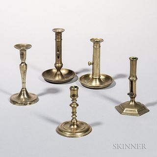 Five Brass Candlesticks,England and Europe, 18th/19th century