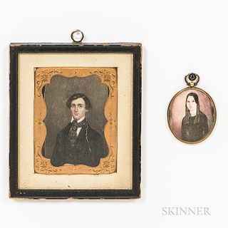 Two Portrait Miniatures,19th century
