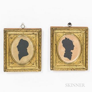 Two Framed Silhouettes of Members of the Varnum Family,early 19th century