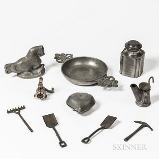 Group of Pewter Household Items