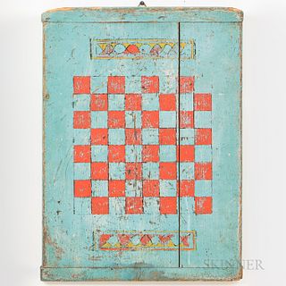 Blue- and Red-painted Checkerboard