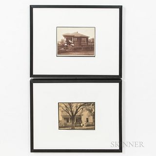 Four Framed Vintage Photographs of Homes