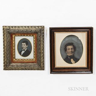 Four Framed Tinted Tintypes of Men