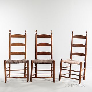 Pair of Shaker Side Chairs and Another,19th century