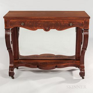 Classical Mahogany Veneer Pier Table,c. 1820-30