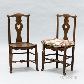 Two Oak Yoke-back Side Chairs