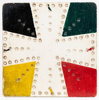 Painted Parcheesi Game Board,America, probably second quarter 20th century