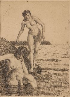 ANDERS ZORN (1860-1920) PENCIL SIGNED DRYPOINT ETCHING