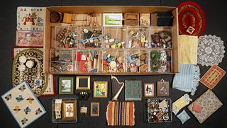 LARGE LOT OF DOLL HOUSE MINIATURE ACCESSORIES