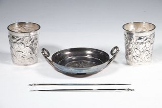(5) MUSEUM ISSUED SILVER-PLATE ACCESSORIES